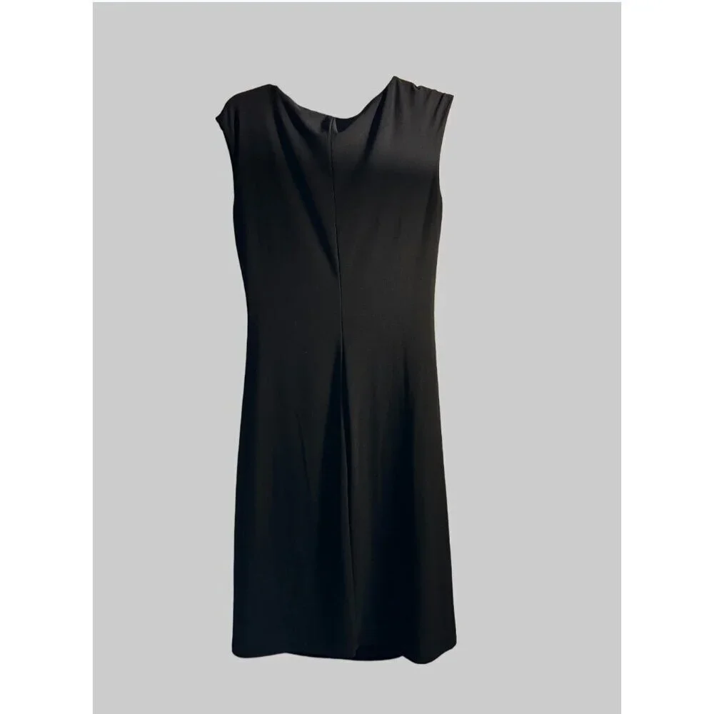 Lauren Ralph Lauren Dress Womens Size 10 Black Cowl Neck Ruched Cap Sleeve